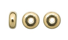 10 Gold Plated Brass 8x4mm Smooth Rondelle Beads with 1.5mm Hole