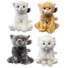 Gatto Peluche 26cm Serie Luxury Realistico Originale Gattino Soft Plush con Pelo