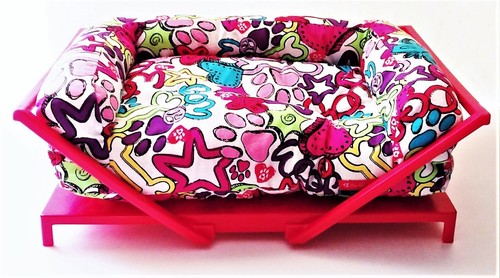 American Girl Pet Bed Dog+Cat+Doll Funky Pet Bed Retro Bright Colors Clean EUC