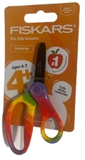 Fiskars Scissors Kids 4-7 Pointed Tip Rainbow Learning Crafting School Supplies