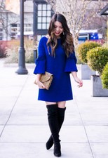 Eliza J Bow Bell Sleeve Shift Dress ( Size 14)