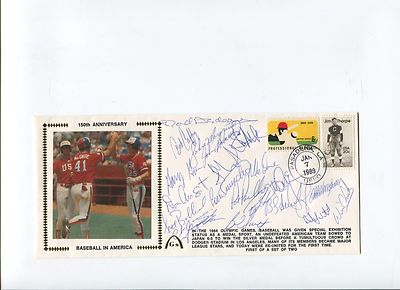  Will Clark Barry Larkin Mark McGwire 1984 Olympic Baseball Team Signed FDC JSA