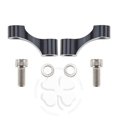 2x Mirror Riser Set Black Universal 8mm Mount Adapter Right Hand Threaded