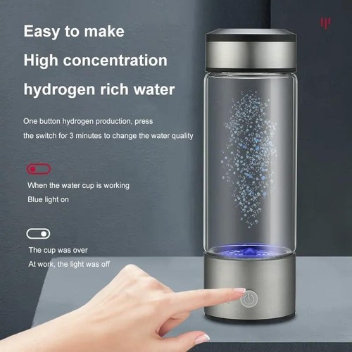 450ml Hydrogen Rich Water Cup Electric Bottle Titanium Filter Portable Lonizer - Picture 3 of 6