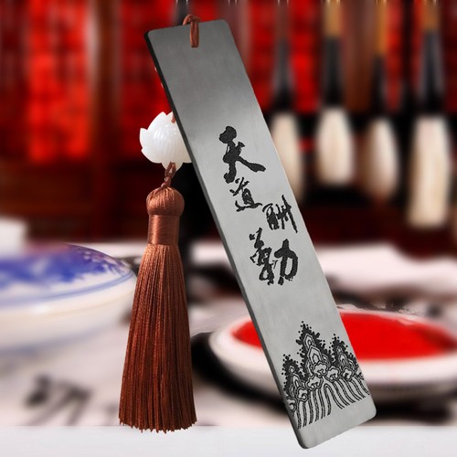Holz Lesezeichen kreativer chinesischer Stil Buchmarke Studentenbuch Lesen fleißig - Bild 3 von 4
