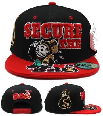 Secure the Money Penny Bag New Uncle Leader Rich Monopoly Era Snapback Hat  Cap - Main Image