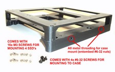 5.25'' CDROM Drive Bay to 4x 2.5'' SSD/HDD Caddy Tray Adapter Mounting Bracket 