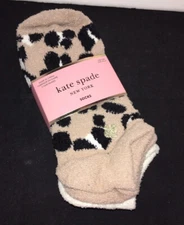 KATE SPADE PLUSH LOWCUT WOMENS SOCKS Leopard Print-Striped-Plain 3 Pk NWT