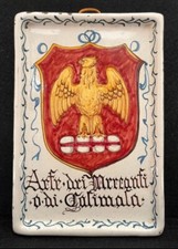 Targa insegna Maiolica ceramica bottega arte mercanti calimala Firenze