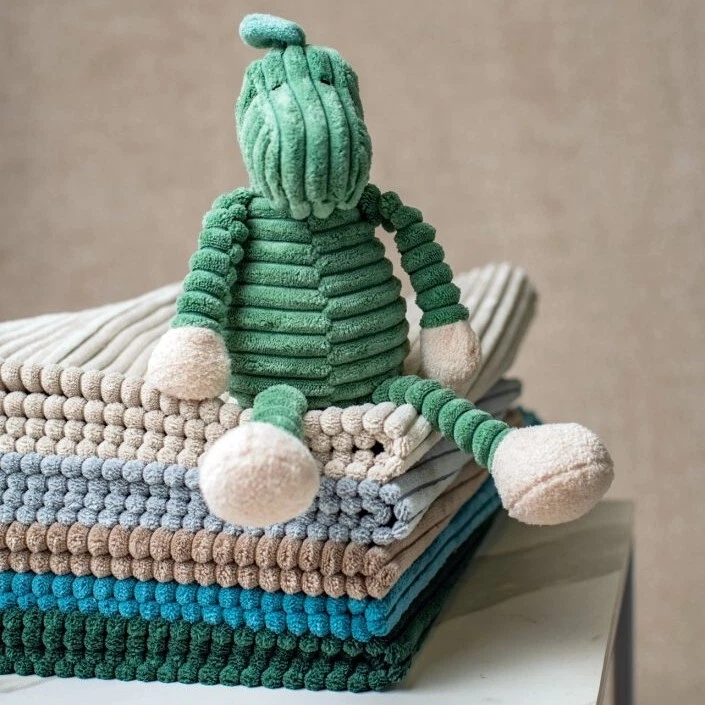 4L Textil Polsterstoff Möbelstoff Gestreifter Stoff als Meterware Cord-Optik - Bild 3 von 4