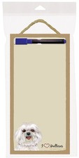 MALTESE-Dry Erase Memo Board-10" by 5"--I LOVE MALTESES