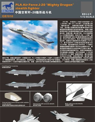 技MIX航空機シリーズ⭐︎ HC207 BRONCO GB7010 1/72 PLA Air Force J-20