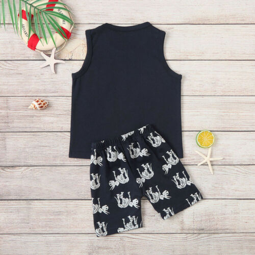Set completo vestiti gilet + pantaloncini dinosauro estivo bambino bambino bambino - Foto 5 di 17