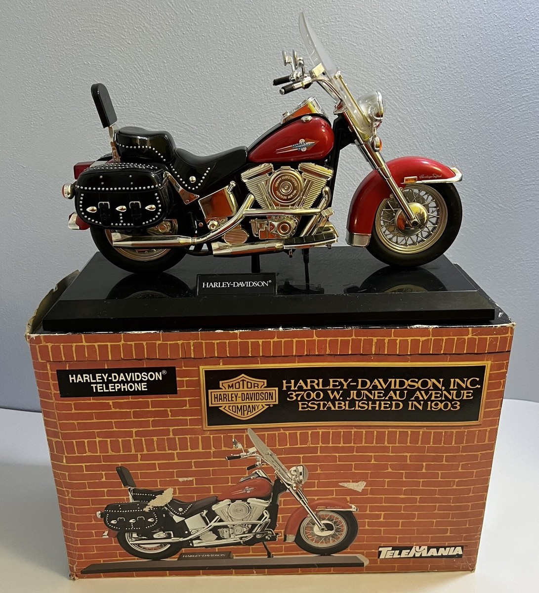 Harley Davidson Telephone 電話機　ジャンク Harley Davidson Motorcycle Push Button Telephone w/ Original Box