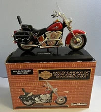 Harley Davidson Motorcycle Push Button Telephone w/ Original Box Telemania