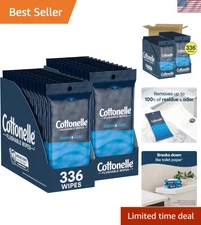 Fresh Care 336 Count Flushable Wet Wipes - 24 On-The-Go Packs for All Skin Types