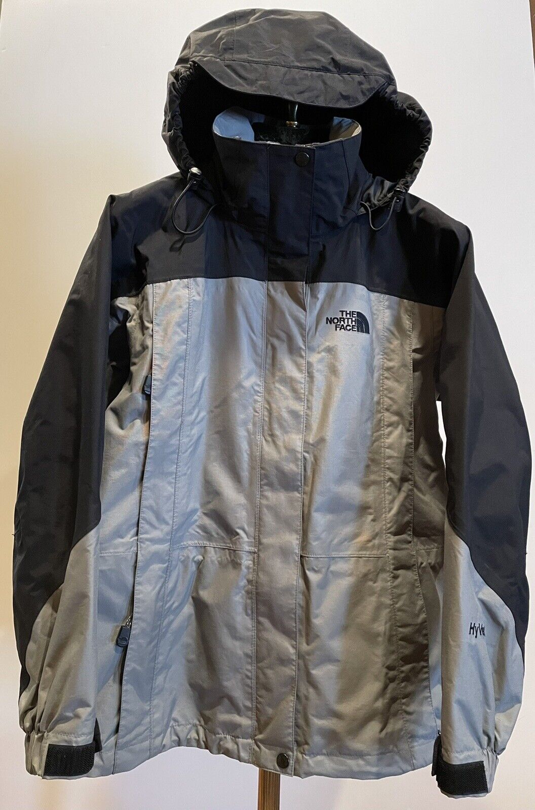 Vintage North Face Hyvent Jacket Women Size Sp Gray And Black