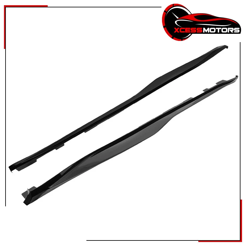 Fits 16-24 Chevrolet Camaro ZL1 Style 2PCS Side Skirts Extension PP Gloss Black - Изображение 4 из 4