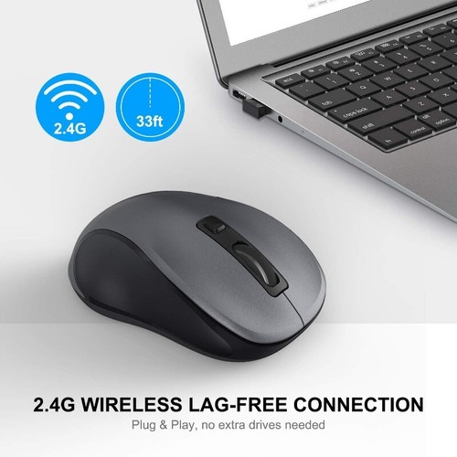 Portable Wireless Mouse 2.4GHz Silent with USB Receiver Optical USB Mouse - Picture 2 of 7