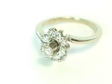 Art Deco .73ctw Bright Diamond 14k White Gold Ring Size 6