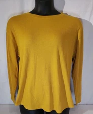 Sz 2XL Ladies thermal tshirt. Time & Tru gold top, long sleeve shirt. New