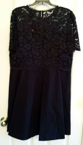 KATE SPADE NEW YORK ROSE LACE BODICE PONTE BLACK EVENING COCKTAIL DRESS SIZE 16 - Picture 3 of 11