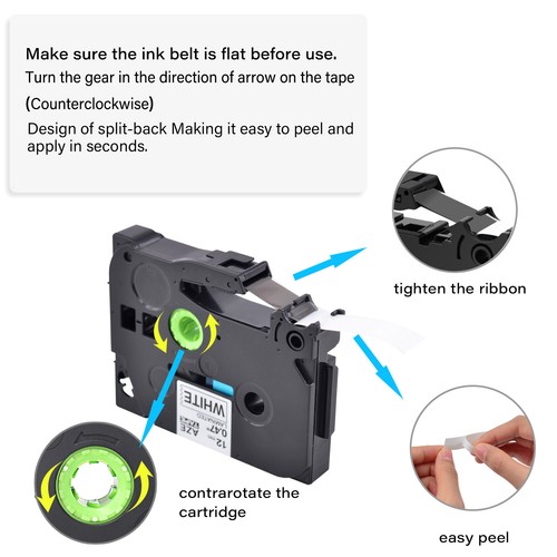 TZe-S141 TZ-S141 Tape Compatible with Brother P-Touch 18mm x 8M Black on Clear - Picture 12 of 19
