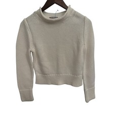 J. Crew Womens Roll Neck Sweater XS Fisherman Coastal Preppy Cotton Knit Preppy