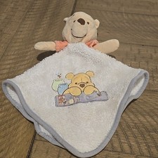  very Rare  Disney Winnie The Pooh Lovey 2011 Plush Blanket Embroidered