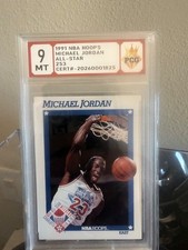 1991-92 NBA Hoops - Michael Jordan #253 Graded 9 MT All-Star