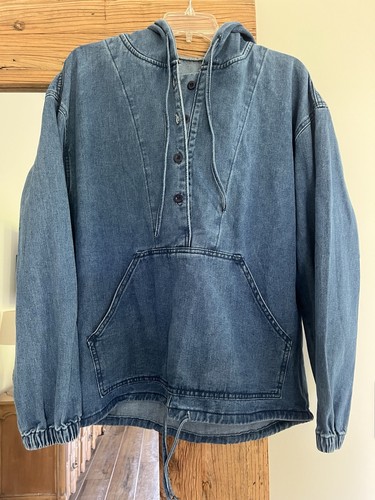 Awesome Denim Women’s Drawstring Hoodie Pullover By DAZY size XL - Picture 9 of 16
