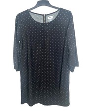 Old Navy Womens Black Polka Dot Dress With Back Zipper Detail Size Large