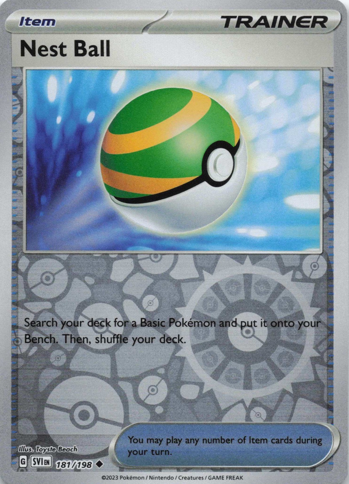 Nest Ball 181/198 SV01: Scarlet & Violet Base Set Reverse Holo NM Pokemon TCG