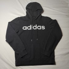 Adidas Hoodie Mens S Black Spellout Camo Print Pullover