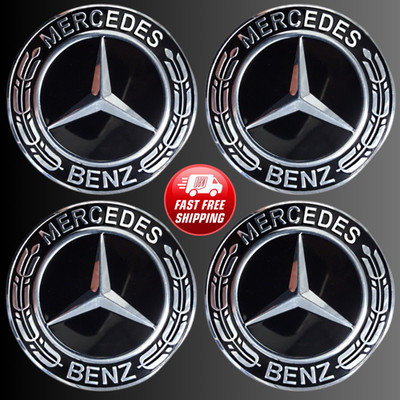 Set of 4pcs Wheel Center Emblem Caps for Most Mercedes Models 75mm