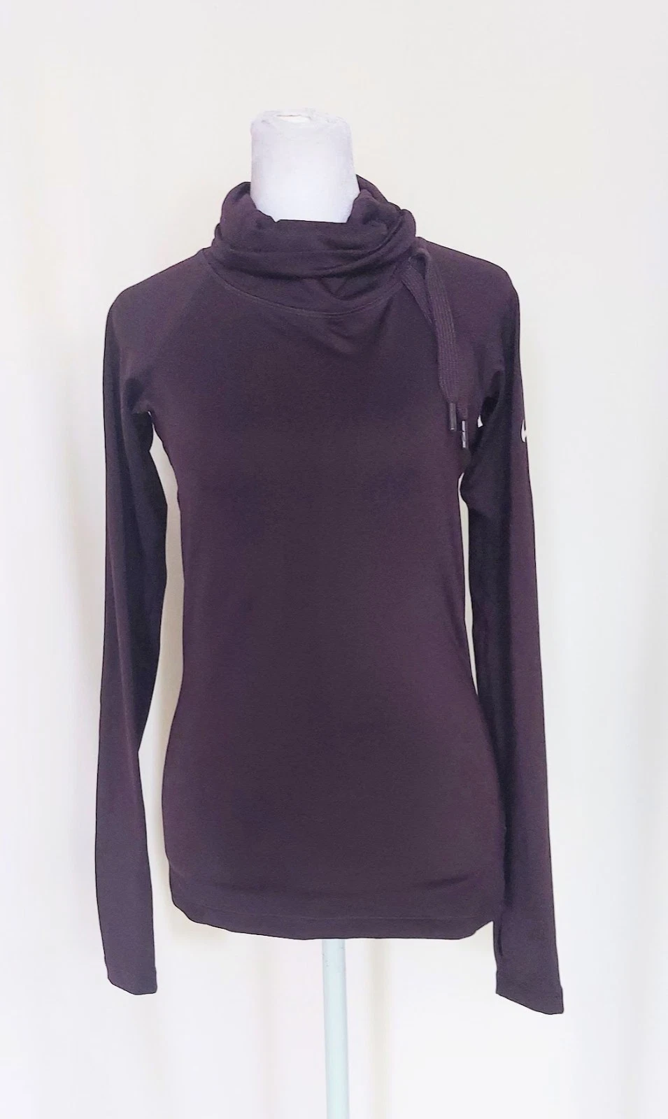 Nike Pro DriFit Athletic Run Base Layer Mock Turtleneck Top Purple Size Small