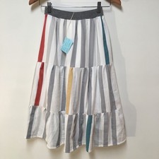 Skirt Girls M 8 Maxi 100 Cotton Stripes Lined Ruffle Tier Mom and Pop's Kids