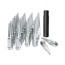 DYNOFIT 14 mm x 1.5 Wheel Spike Lug Nuts, 24 x Chrome M14x1.5 Lug Nut, Cone/C...