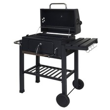 Grillwagen HWC-K93, Holzkohlegrill Standgrill BBQ Gartengrill mit Deckel …
