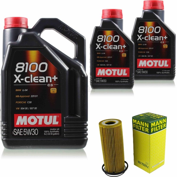 MANN-FILTER Inspektionspaket 7L Motul 8100 X-Clean+ 5W-30 FüR Audi A5 Cabriolet-image