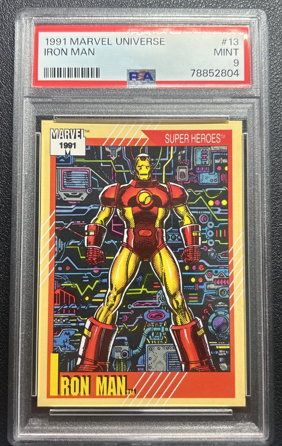1991 Marvel Universe #13 Iron Man - PSA 9 MINT