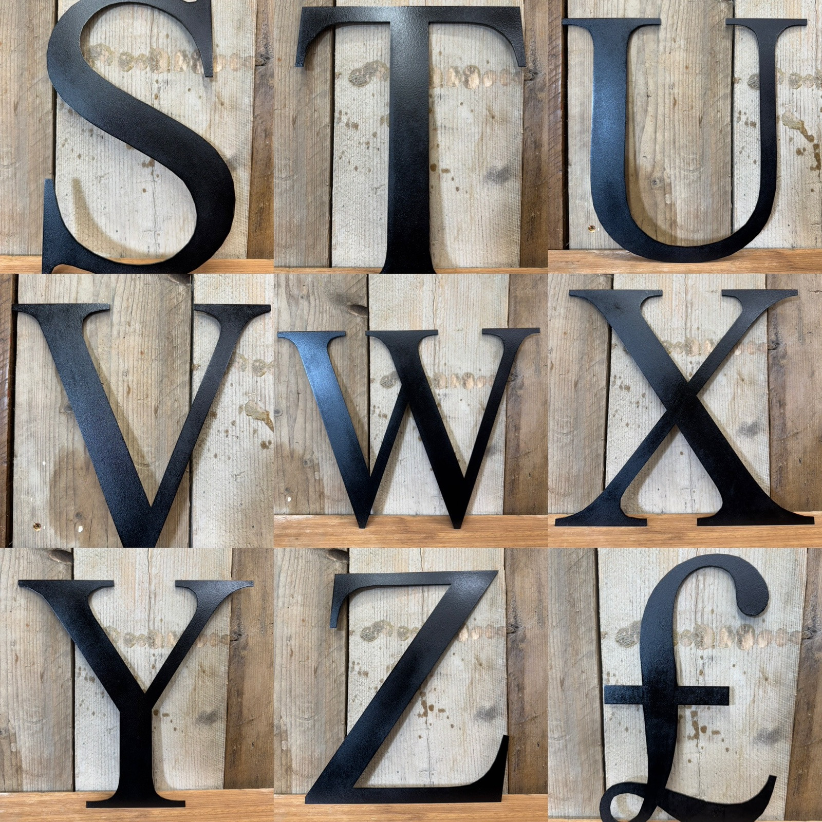 Black Metal Letters Numbers Home Shop Personalised Initials Rustic Retro Sign image 9