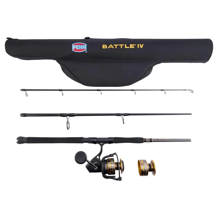 PENN BATTLE IV 6000 TRAVEL COMBO ROD, REEL, CASE & EXTRA SPOOL BRAND NEW IN BOX