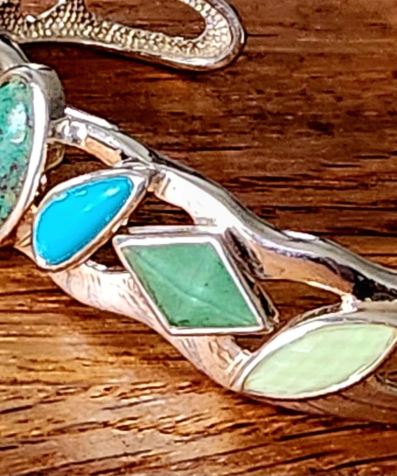 WHITNEY KELLY Sterling Silver Turquoise Chrysocolla Chalcedony Cuff Bracelet - Image 4 of 4