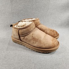 UGG  Classic Ultra Mini  Women's Sz 6 Sheepskin/Shearling Ankle Boots Chestnut 