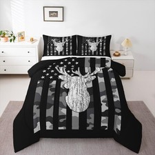 Erosebridal American Flag Bedding Set Deer Camo Comforter Set Queen For Kids