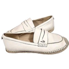 Sam Edelman Women's Kai Leather Slip On Espadrille Flats Ivory Size 6.5
