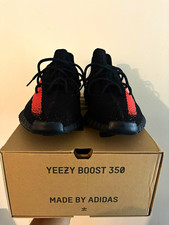 adidas Yeezy Boost 350 Men’s Low Top Lace-Up Sneakers Black/Red SPLY-350