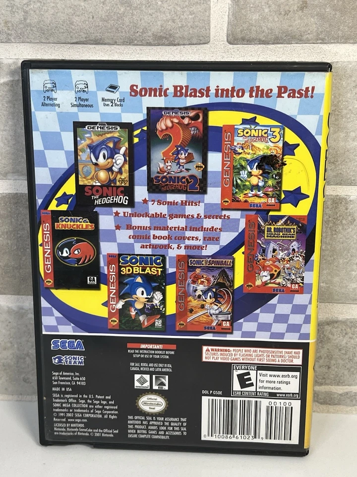 Sonic Mega Collection - Nintendo GameCube - No Manual - Tested and Working - PC - Image 3 of 4