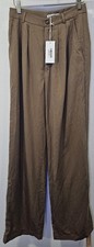 NEW Reformation Womens 4 Mushroom Pleated High Rise Wide Leg Mason Pant
